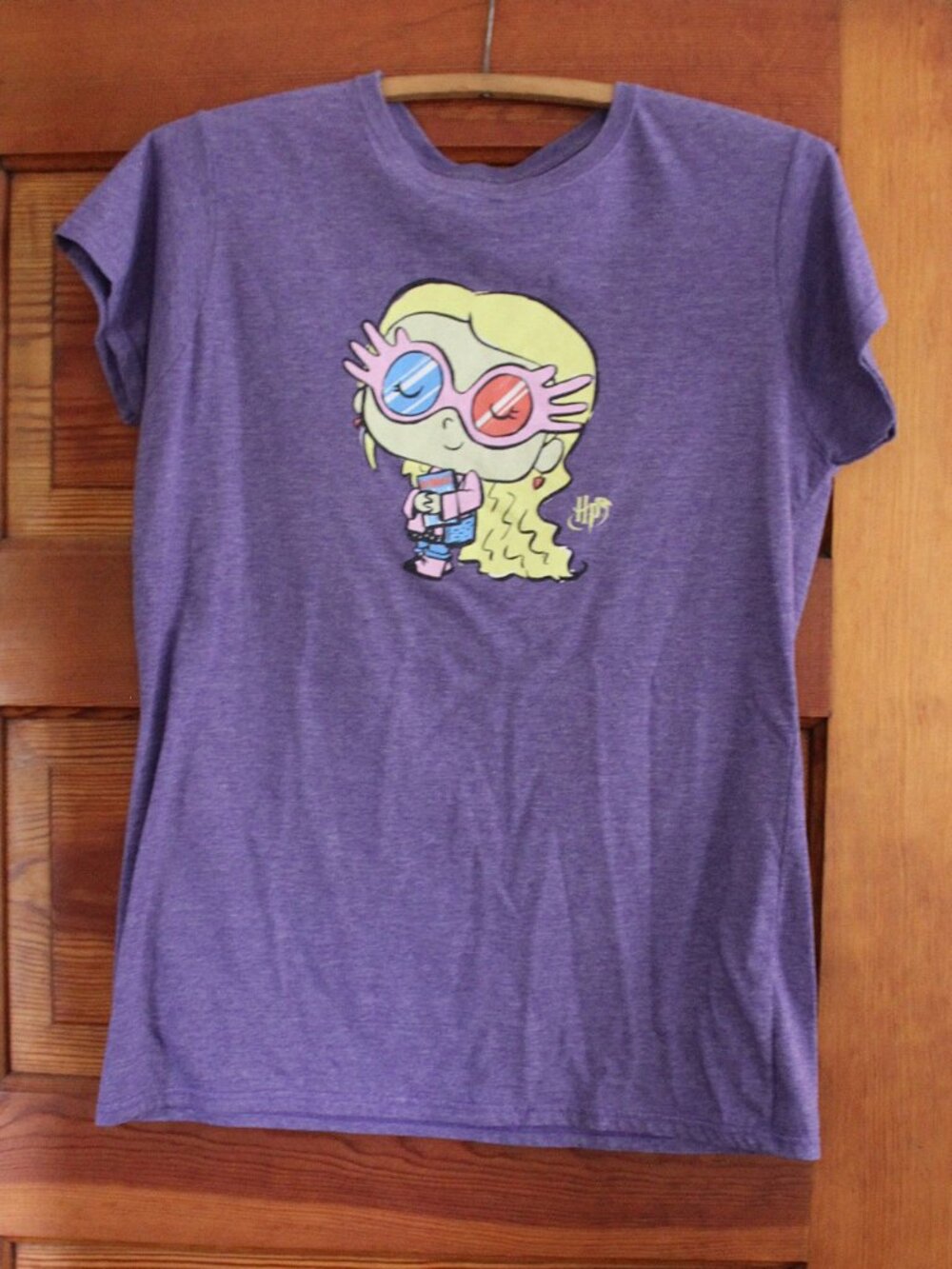 FUNKO POP! TEES Harry Potter Luna Lovegood Purple Graphic T-Shirt Size L